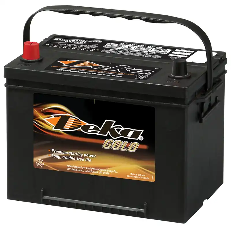 Gold 12-volt 690 Cca Automotive Battery, Top Post Left Front Positive Terminal