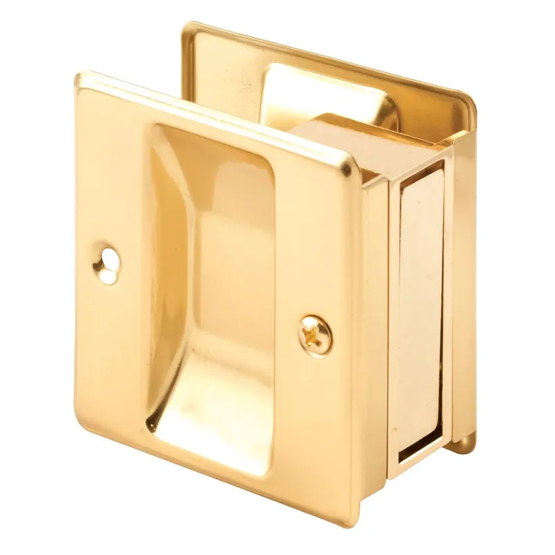 2.5 In. Polished Gold Brass Combination Pull For Pocket Doors
