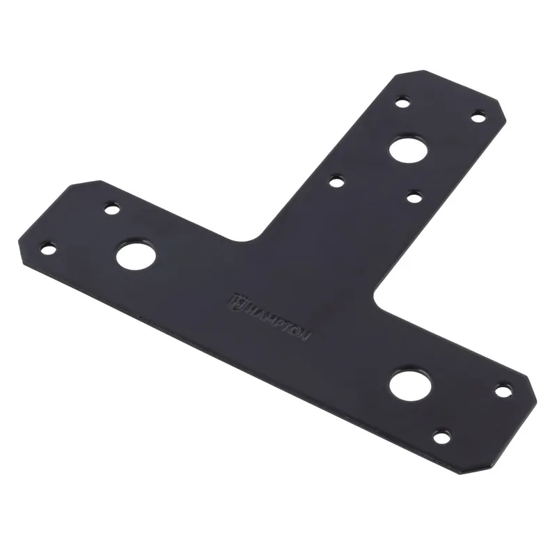 11/16 In. H X 5 In. W X 6 In. L Black Steel T-plate Reinforcement Hardware