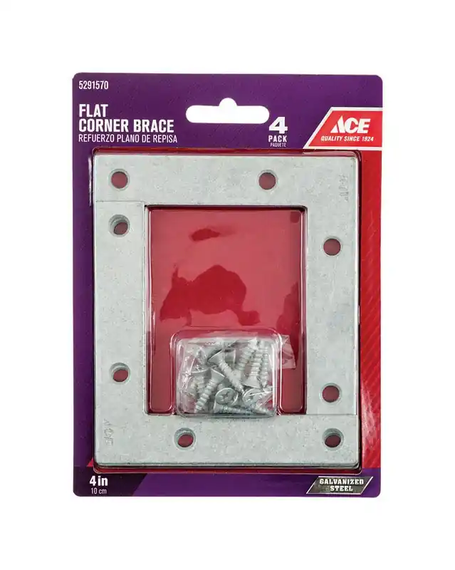 Ace 4 In. H X 4.75 In. W X 4 In. D Steel Flat Corner Brace