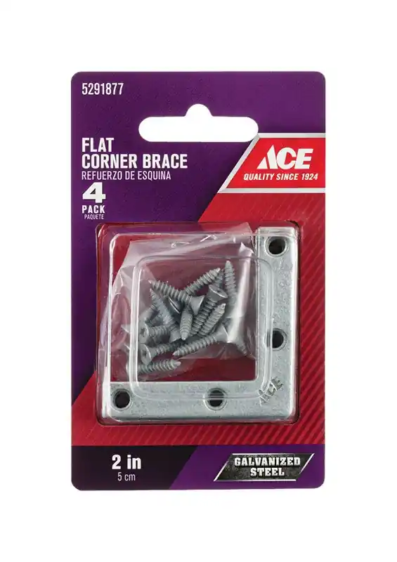 Ace 2 In. H X 2.75 In. W X 2 In. D Steel Flat Corner Brace