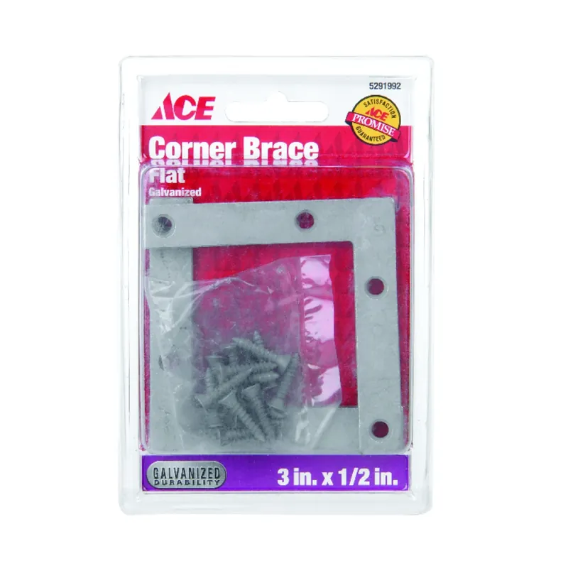 Ace 3 In. H X 3.75 In. W X 3 In. D Steel Flat Corner Brace