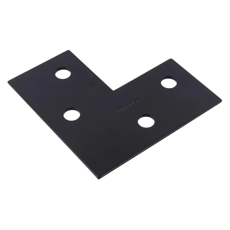 6 In. H X 6 In. W X 1/8 In. D Black Steel Corner Plate