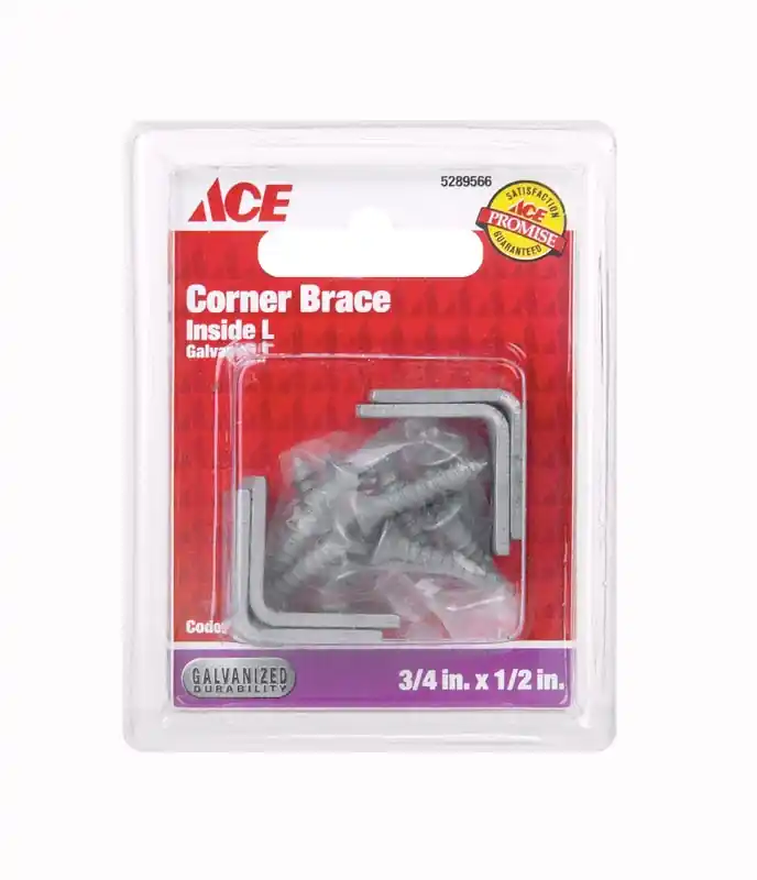 3/4 In. H X 2.750 In. W X 3/4 In. D Steel Inside L Corner Brace