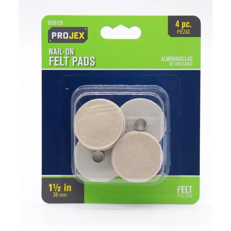 Projex Felt Protective Pad Brown Round 7/8 In. W X 1-1/2 In. L 4 Pk