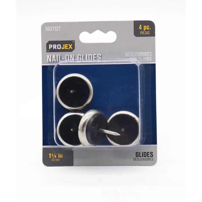 Projex Silver 1-1/4 In. Nail-On Nickel Chair Glide 4 Pk