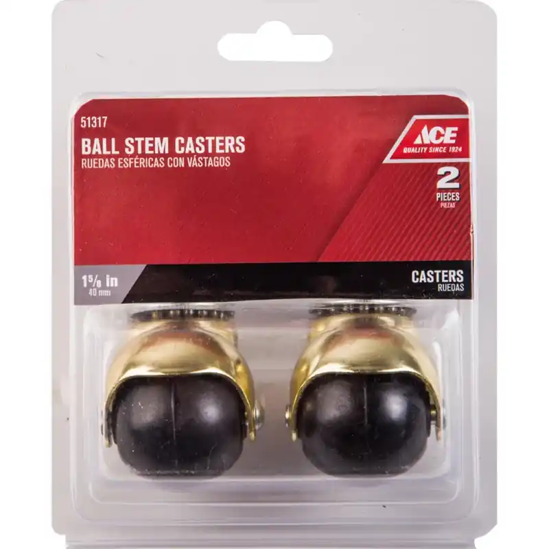 Ace 1-5/8 In. Dia. Swivel Hooded Ball Caster With Stem 75 Lb. 2 Pk