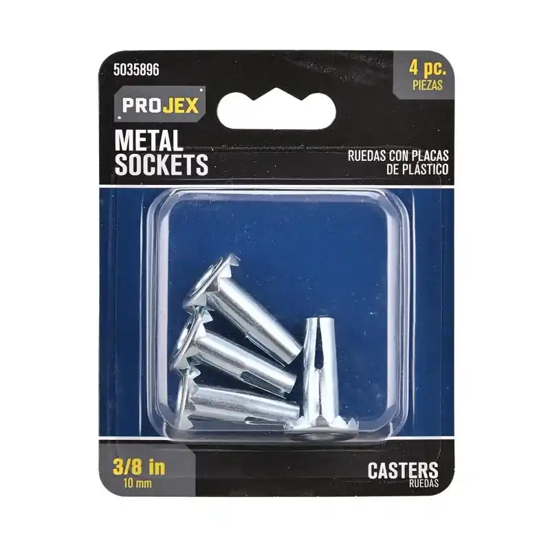 Projex 3/8 In. Dia. 0 In. D Aluminum Caster Socket 0 Lb 4 Pk