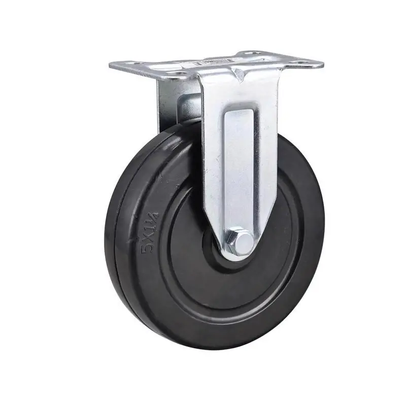 Projex 5 In. D Soft Rubber Rigid Caster 200 Lb 1 Pk
