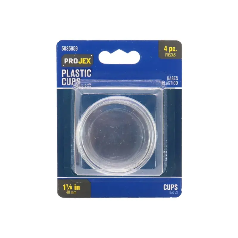 Projex Plastic Furniture Cups Clear Round 1-7/8 In. W 4 Pk