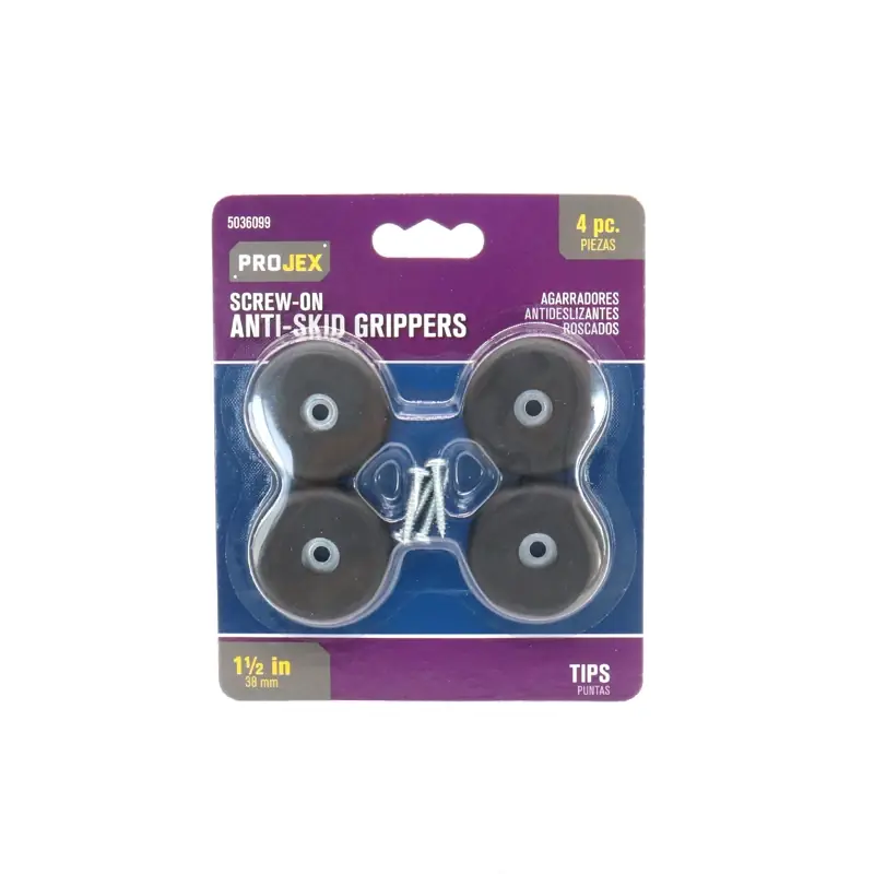 Projex Plastic Heavy Duty Anti-Skid Pad Black Round 1-1/2 In. W 4 Pk