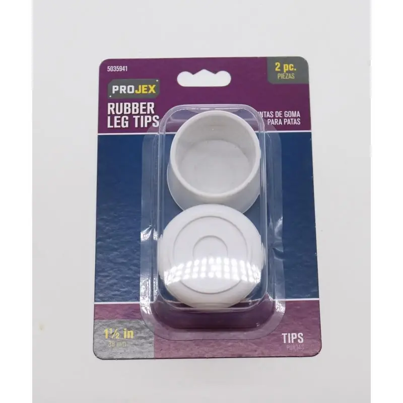 Projex Rubber Leg Tip Off-White Round 1-1/2 In. W 2 Pk