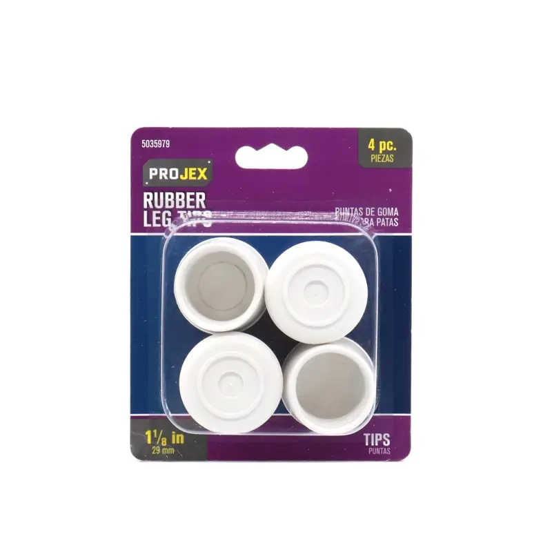Projex Rubber Leg Tip Off-White Round 1-1/8 In. W 4 Pk