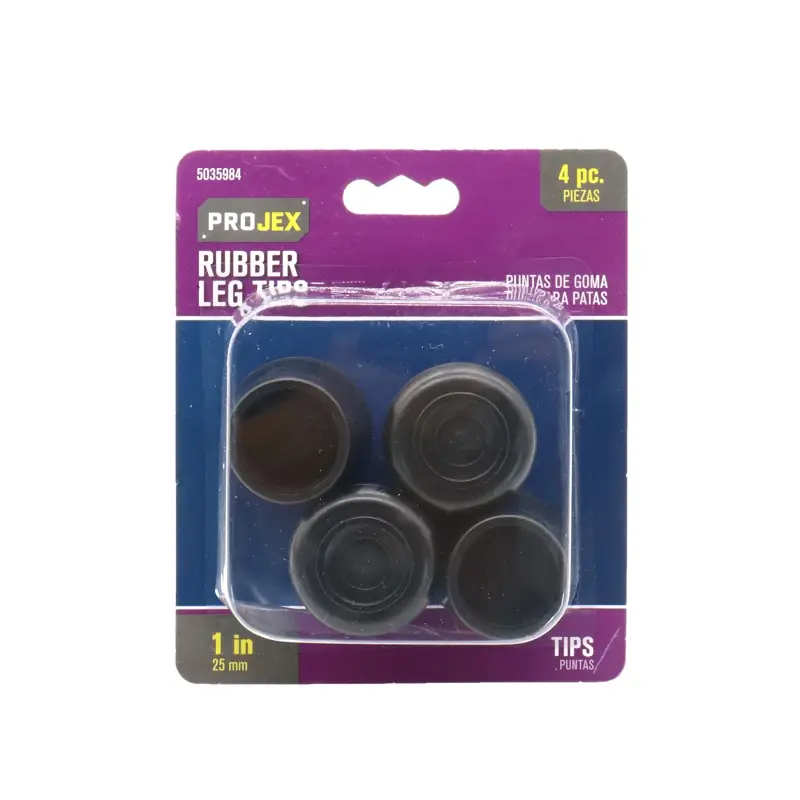 Projex Rubber Leg Tip Black Round 1 In. W 4 Pk