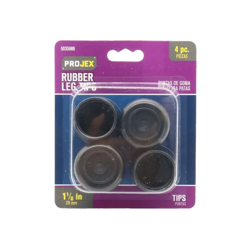 Projex Rubber Leg Tip Black Round 1-1/8 In. W 4 Pk