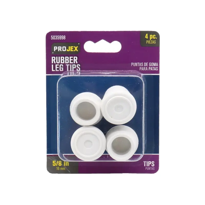 Projex Rubber Leg Tip Off-White Round 5/8 In. W 4 Pk