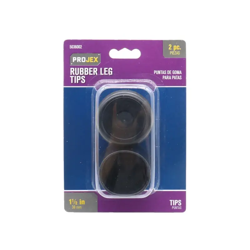 Projex Rubber Leg Tip Black Round 1-1/2 In. W 2 Pk