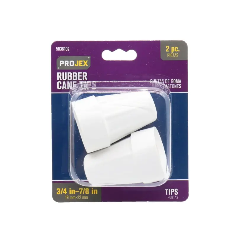 Projex Rubber Crutch/Cane Tip Off-White Round 7/8 In. W 2 Pk