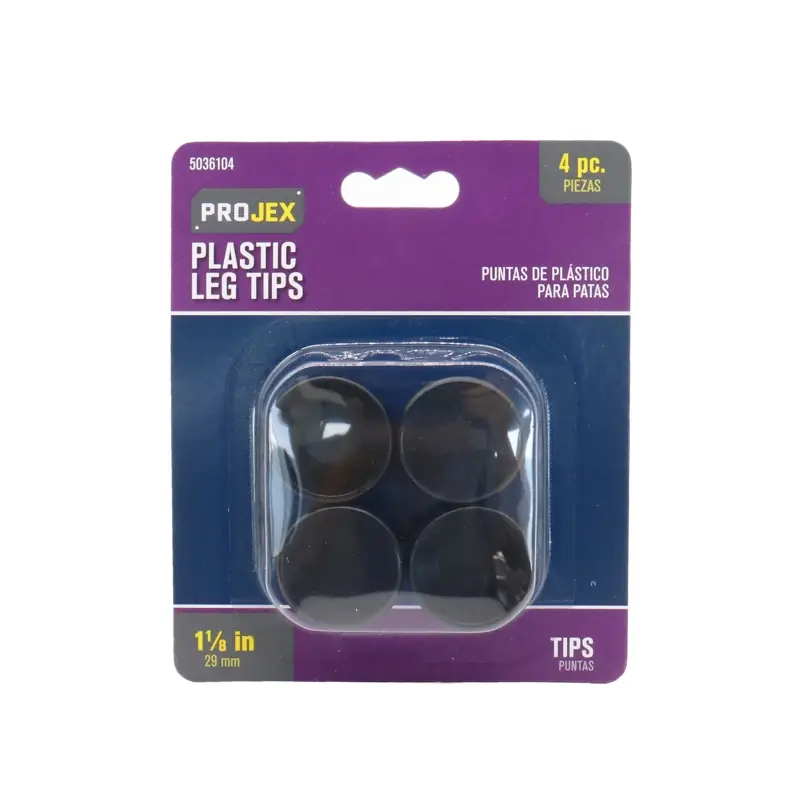 Projex Plastic Leg Tip Black Round 1-1/8 In. W 4 Pk