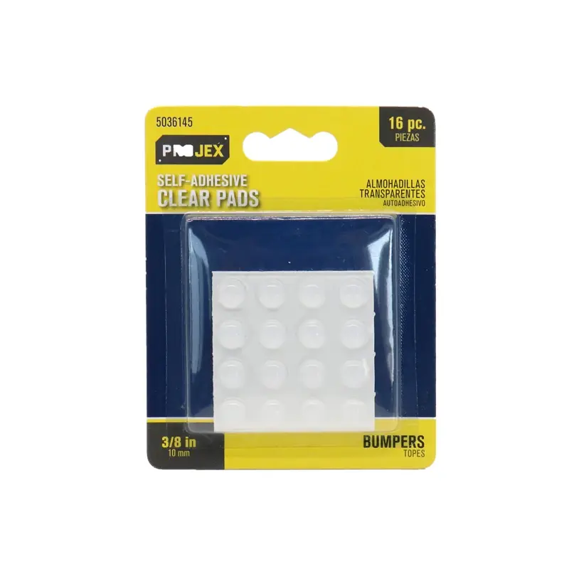 Projex Vinyl Self Adhesive Protective Pad Clear Round 3/8 In. W 16 Pk