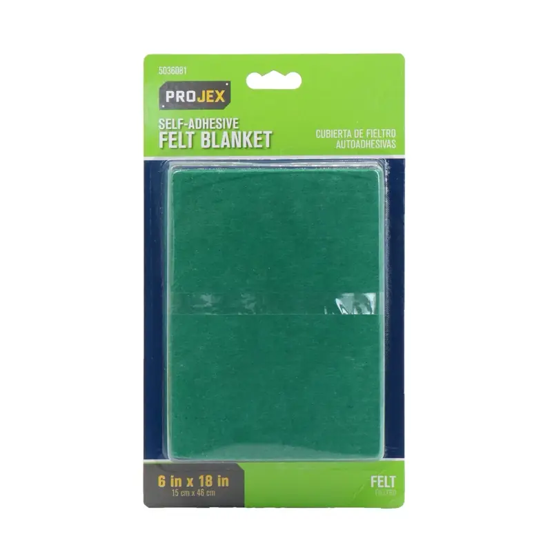 Projex Felt Self Adhesive Blanket Green Square 6 In. W X 18 In. L 1 Pk