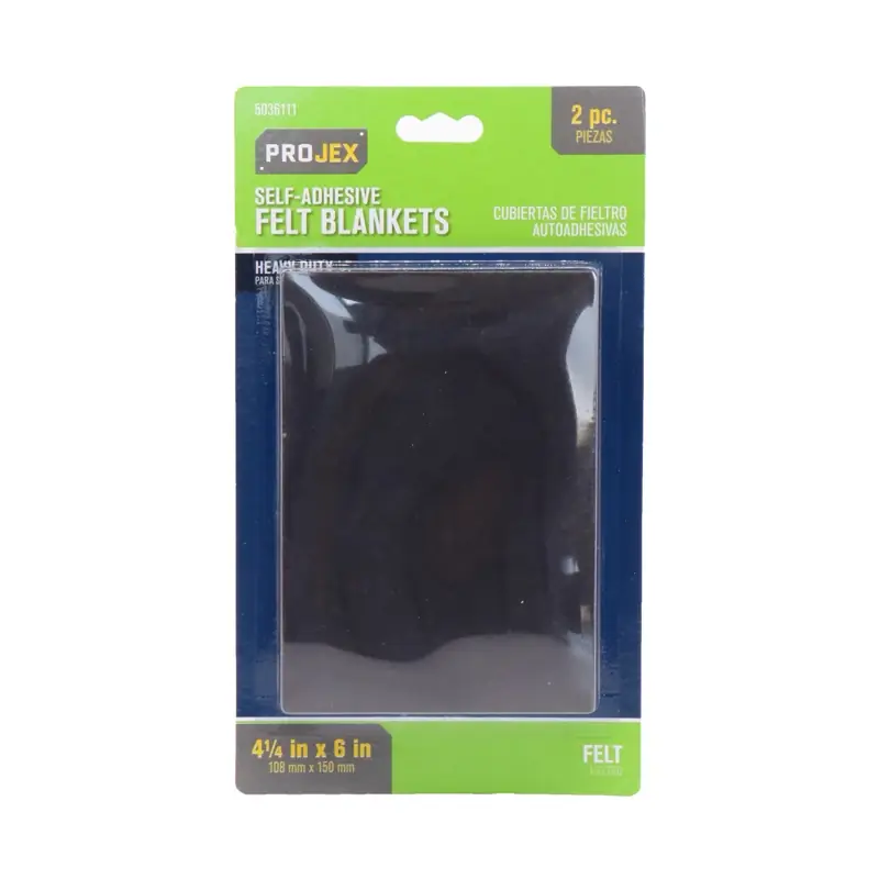 Projex Felt Self Adhesive Blanket Brown Rectangle 4-1/4 In. W X 6 In. L 2 Pk