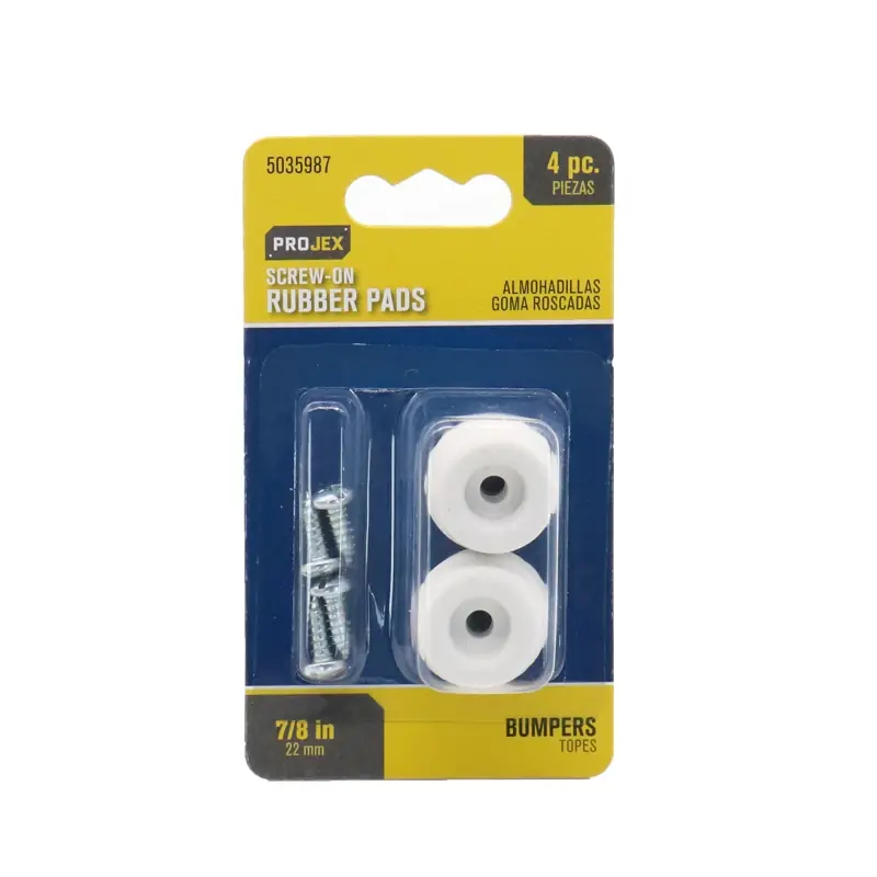 Projex Rubber Bumper Pad Off-White Round 7/8 In. W 4 Pk