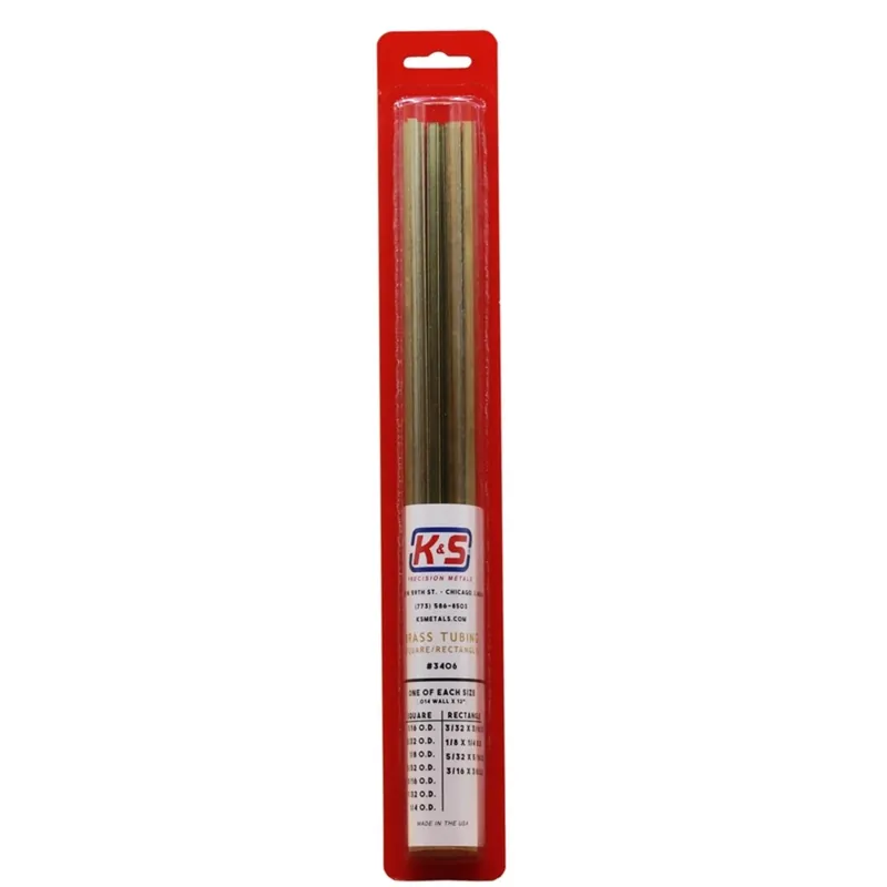 K&S 12 In. L Square/Rectangular Brass Tube 11 Pk