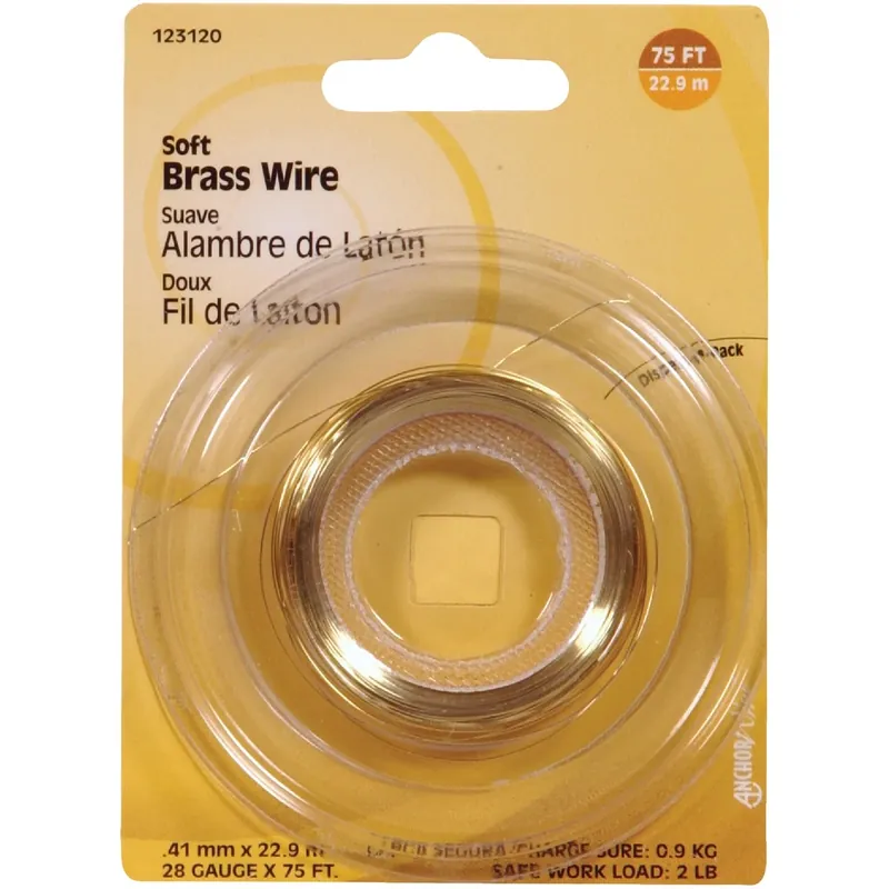 28-Gauge Brass Wire, 75-Ft.