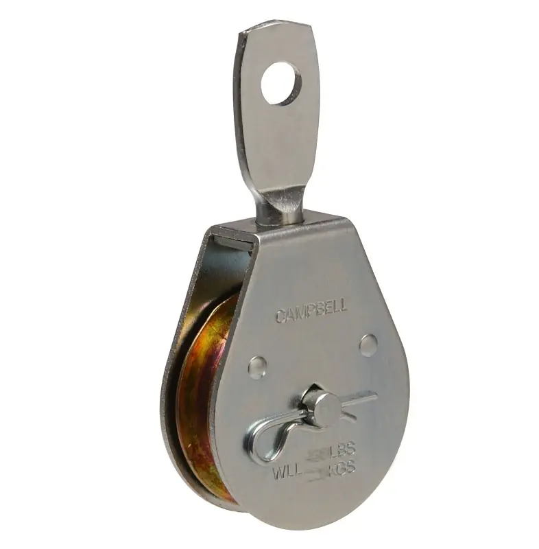 Swivel Eye Pulley, Single Sheave, Steel, 3-In.