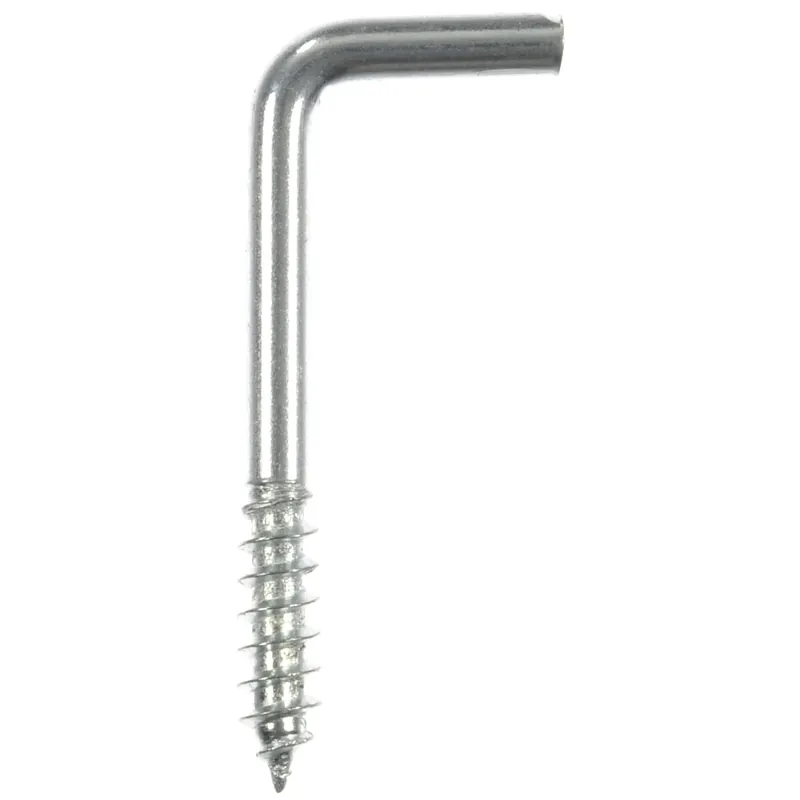 Ace Small Zinc-Plated Silver Steel 1 In. L Square Bend Screw Hook 10 Lb. 12 Pk