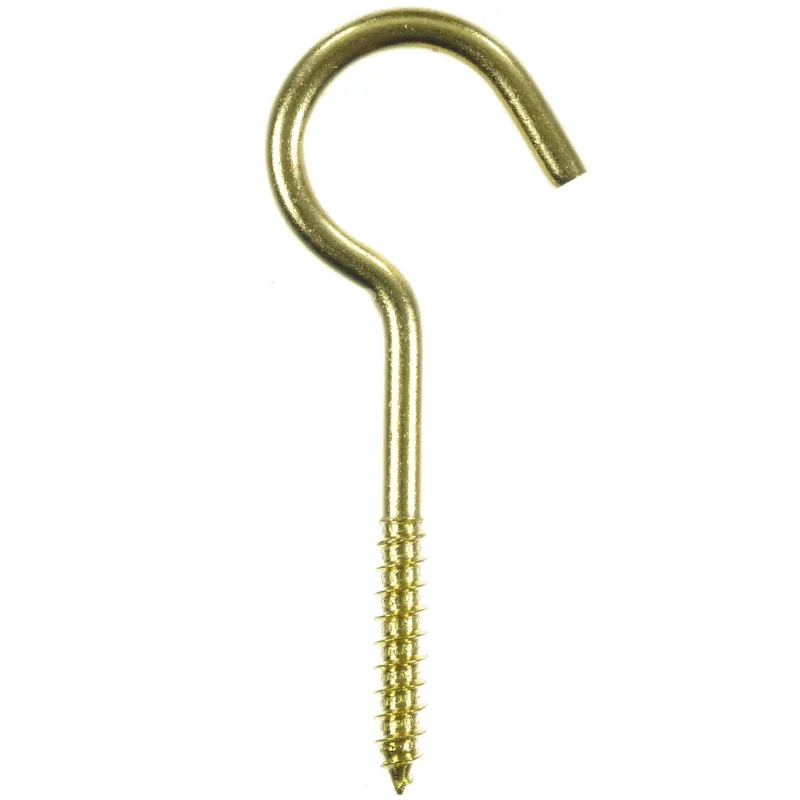 Ace Small Polished Brass Green Brass 3.375 In. L Ceiling Hook 40 Lb. 2 Pk