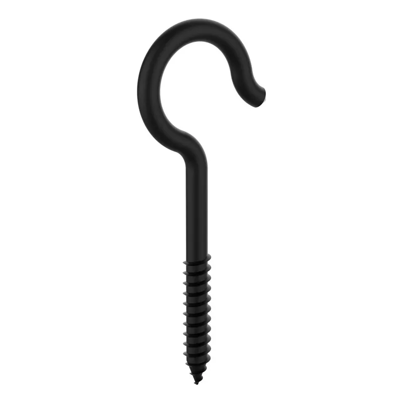 National Hardware Medium Storm Shine Black Steel 4-1/8 In. L Ceiling Hook 1 Pk