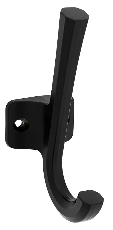National Hardware Powell Medium Matte Black Aluminum 4-15/16 In. L Angled Hook 60 Lb 1 Pk