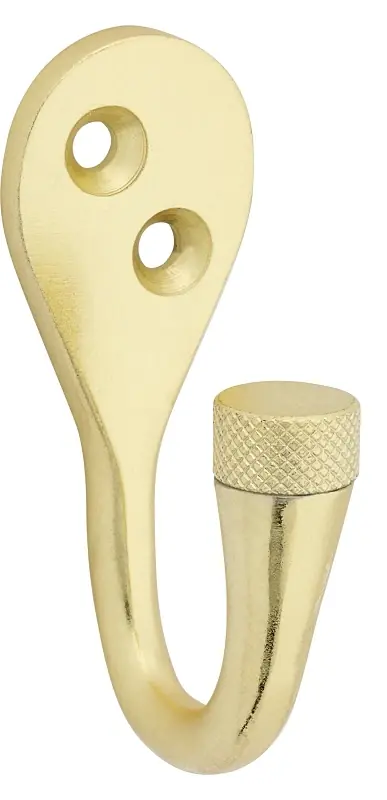 National Hardware Powell Medium Brushed Gold Aluminum 2-5/8 In. L Knurled Hook 60 Lb 1 Pk