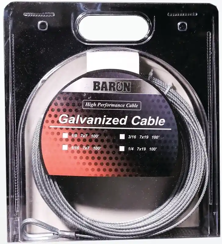 83105/50130 3/8" X 50‘ Galvanized Steel Aircraft Cable 7x19