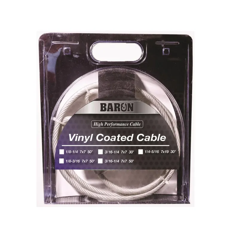 Vinyl Coated Galvanized Steel 3/16-1/4 In. D X 30 Ft. L Aircraft Cable