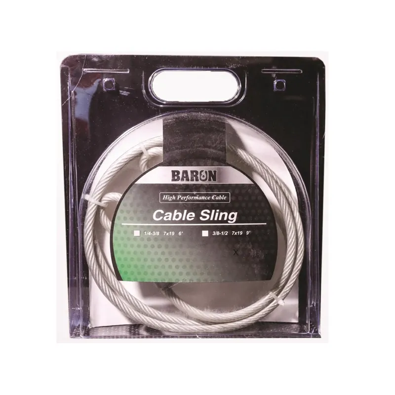 Galvanized Steel 3/8-1/2 In. Diameter X 9 Ft. Length Cable Sling