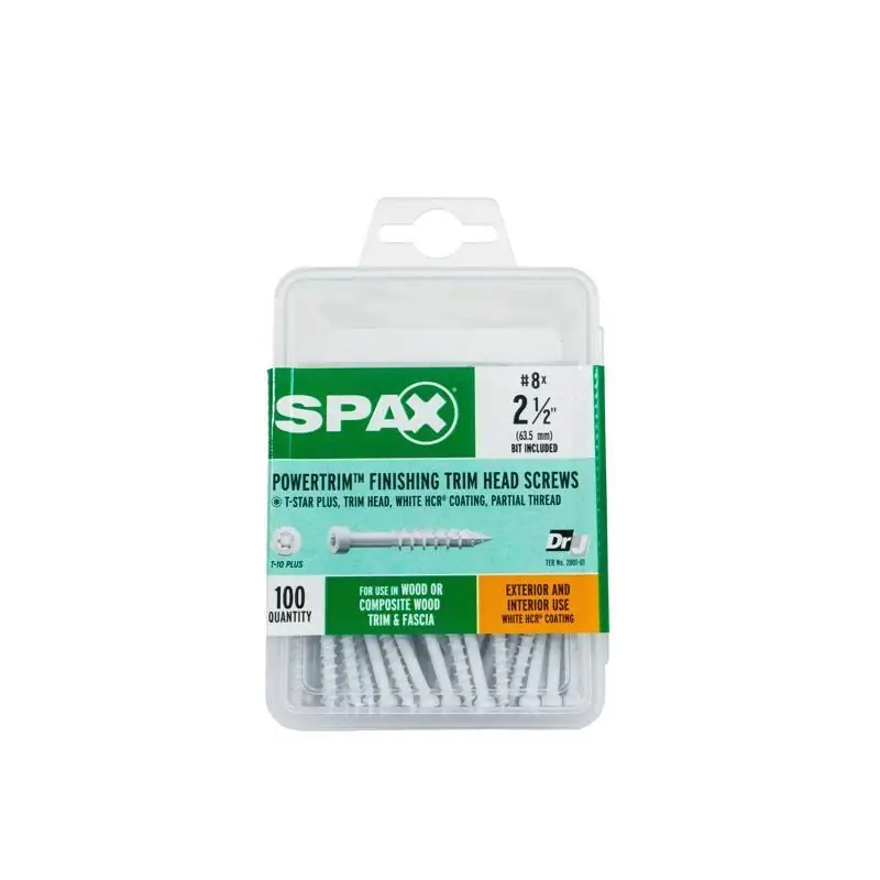 SPAX PowerTrim No. 8 Label X 2-1/2 In. L Star Trim Head Serrated Trim Screws