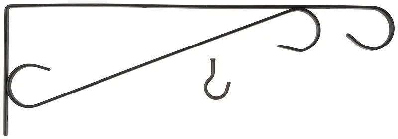 Gb0283l 15-inch Steel Hanging Plant Bracket, Black, Wall Mount