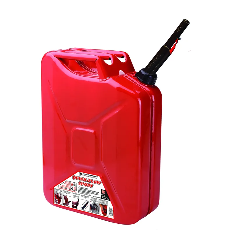 Metal Jerry Gas Can, Red, 5 Gallons