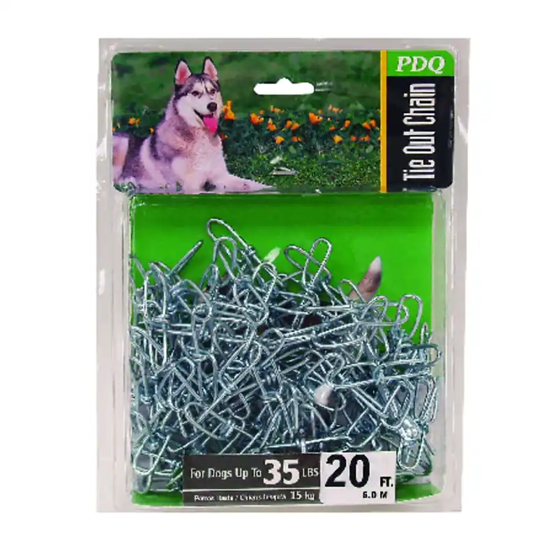 Silver Swivel Steel Dog Tie Out Chain 20 Ft For Small/medium Dogs