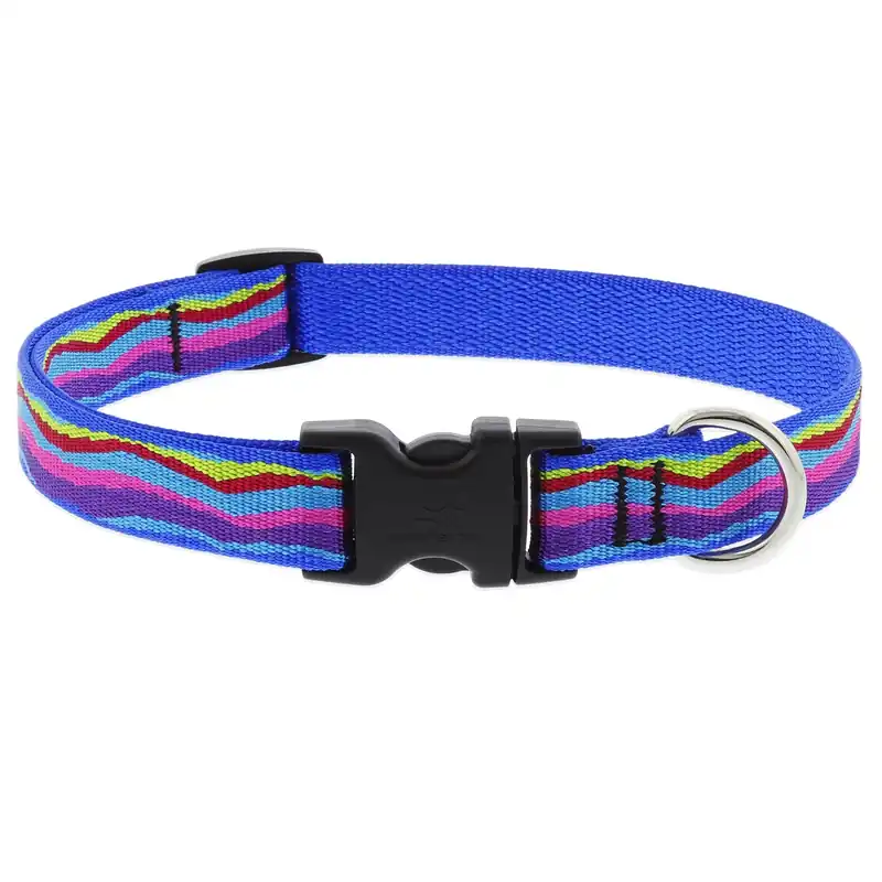 Original Designs Multicolored Ripple Creek Nylon Dog Adjustable Collar 9-14 Inches