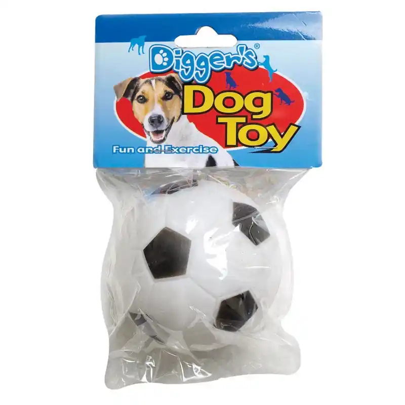 Boss Pet Digger‘s For Dog Black/White Vinyl Soccer Ball Dog Toy Medium 1 Pk