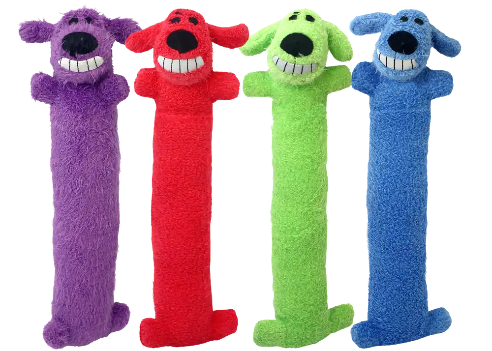 Multipet Loofa For Dog Assorted Plush Squeaker Dog Toy Large 1 Pk