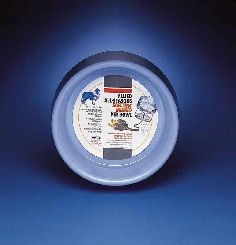 Miller Manufacturing 5 Quart Blue Plastic Heated Pet Bowl Model Hpb5