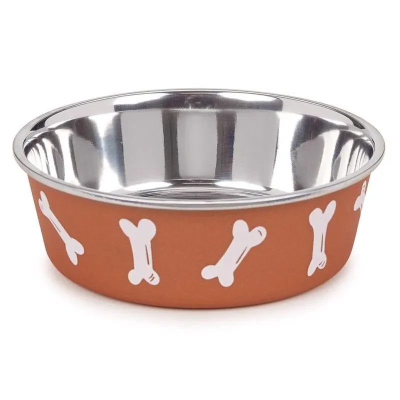 Proselect 30‑Ounce Copper‑Tinted Stainless Steel Dog Bowl – Non‑Slip Medium Feeder