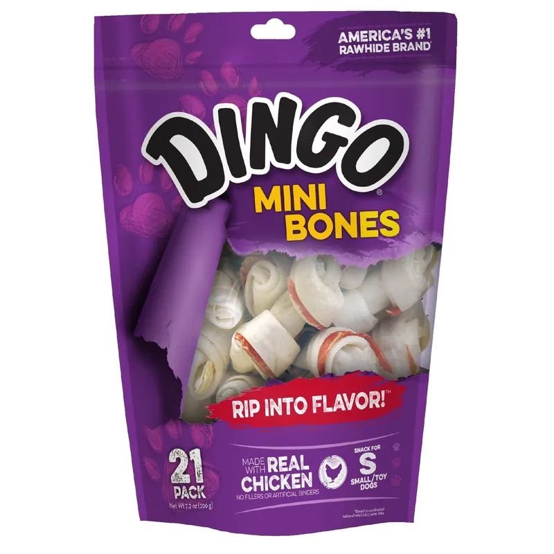 Dingo Small Adult Mini Bones Chicken 21 Pk