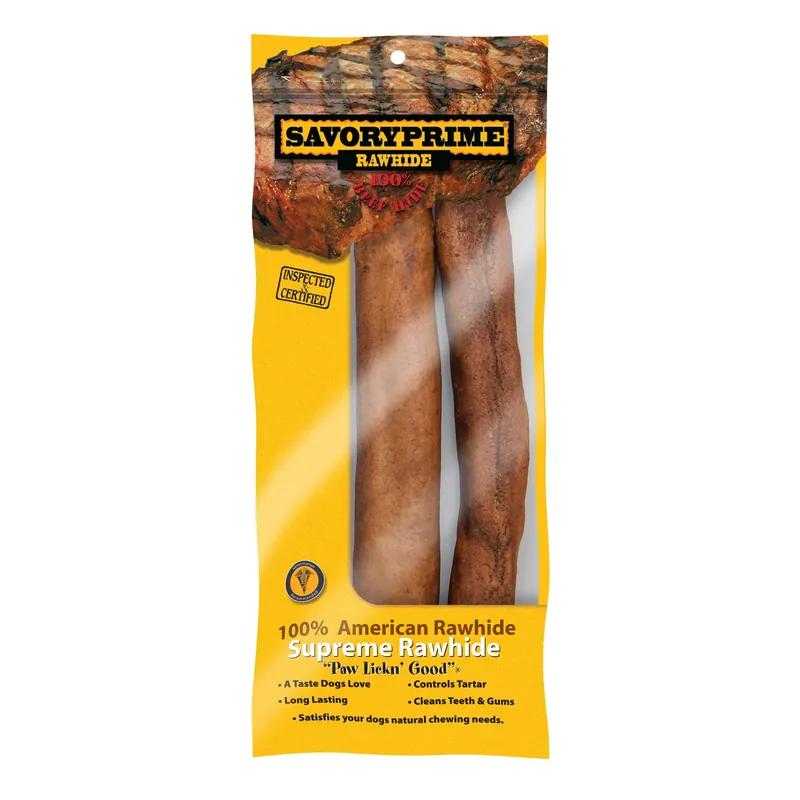 Savory Prime Beef Flavor Medium Adult Rawhide Bone Beef Rawhide 10 In. L 2 Pk