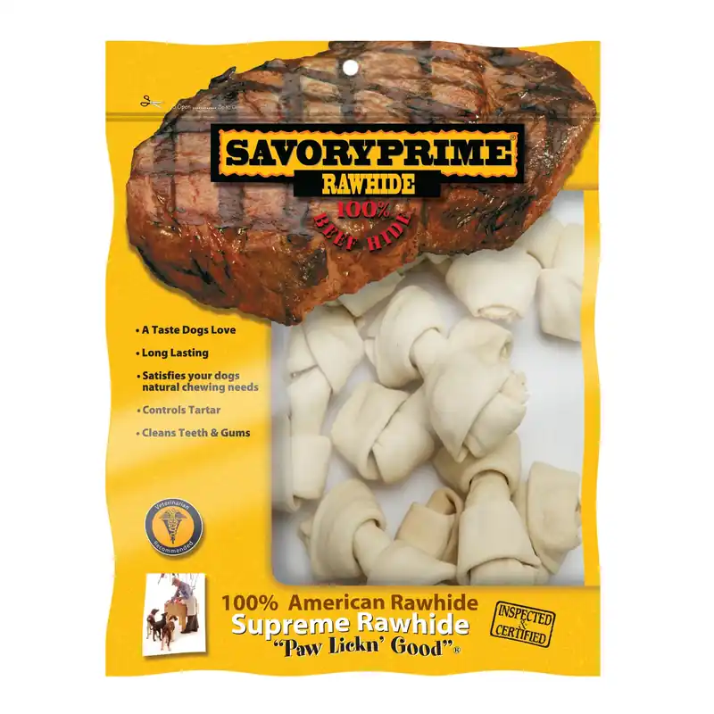 Savory Prime American Supreme Medium Adult Mini Bones Beef Rawhide 2-3 In. L 10 Pk